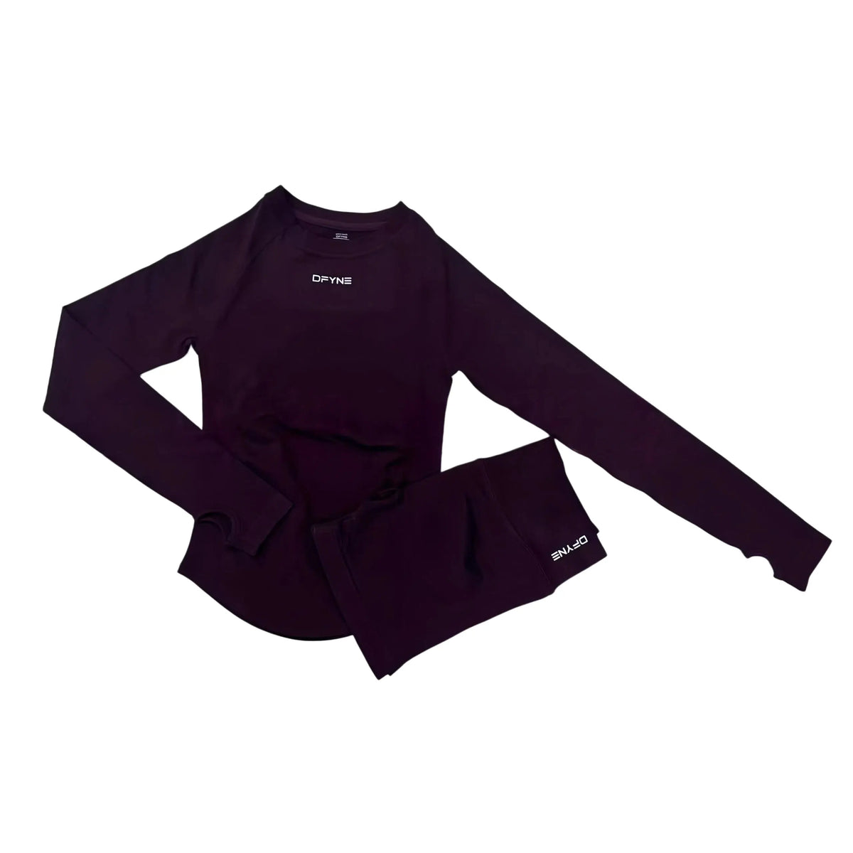 DFYNE Women's Seamless Long-Sleeve High-Stretch Compression Activewear Shirt - Breathable Slim-Fit Nylon Blend Athletic Apparel for Gym and Yoga