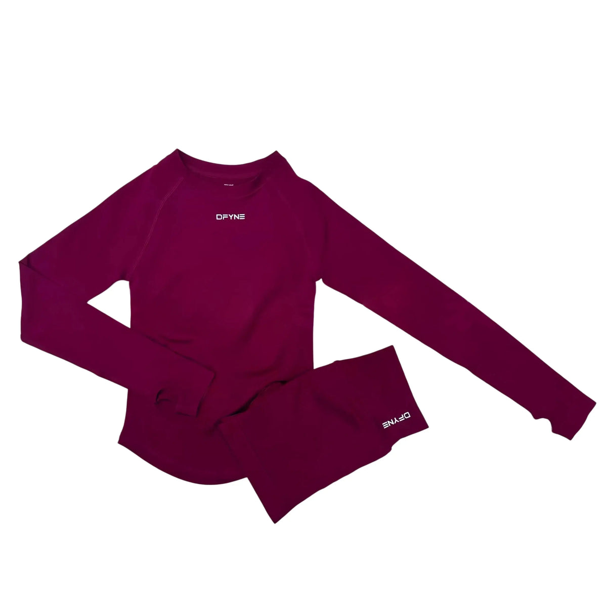 DFYNE Women's Seamless Long-Sleeve High-Stretch Compression Activewear Shirt - Breathable Slim-Fit Nylon Blend Athletic Apparel for Gym and Yoga