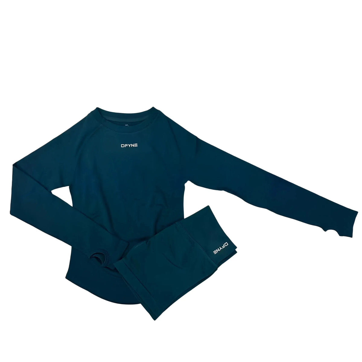 DFYNE Women's Seamless Long-Sleeve High-Stretch Compression Activewear Shirt - Breathable Slim-Fit Nylon Blend Athletic Apparel for Gym and Yoga